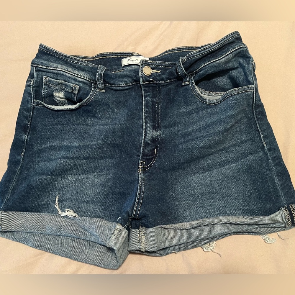 KanCan Blue Jean Shorts Distressed High-Waisted